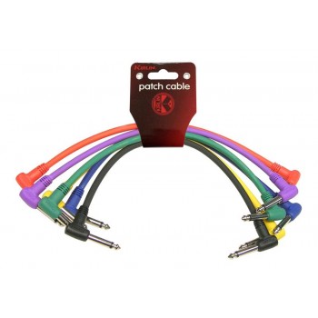 Pack 6 cables Patch 6,3 mono a 6,3 mono en L. 30 cm. Kirlin