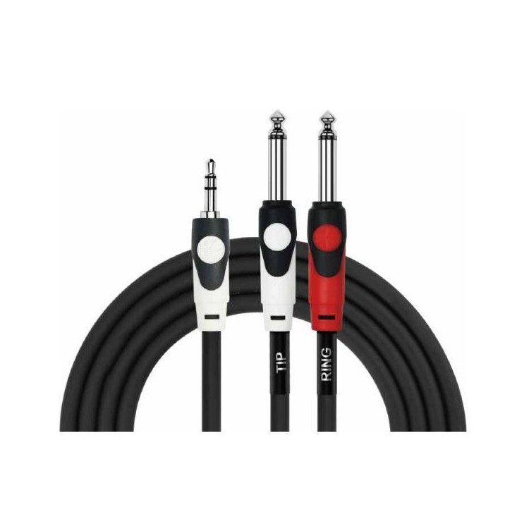 Cable 3,5 stereo a 2 plug 6,3 mono 2 metros. Kirlin